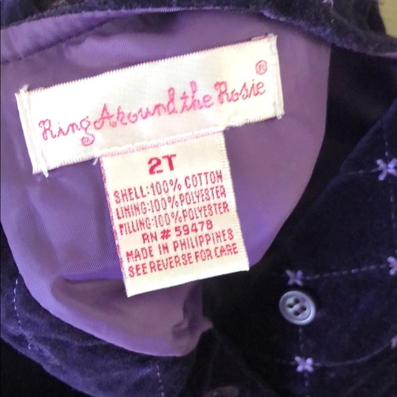 RING AROUND THE ROSIE VELVET PURPLE DRESS AND HAT - Picture 6 of 6